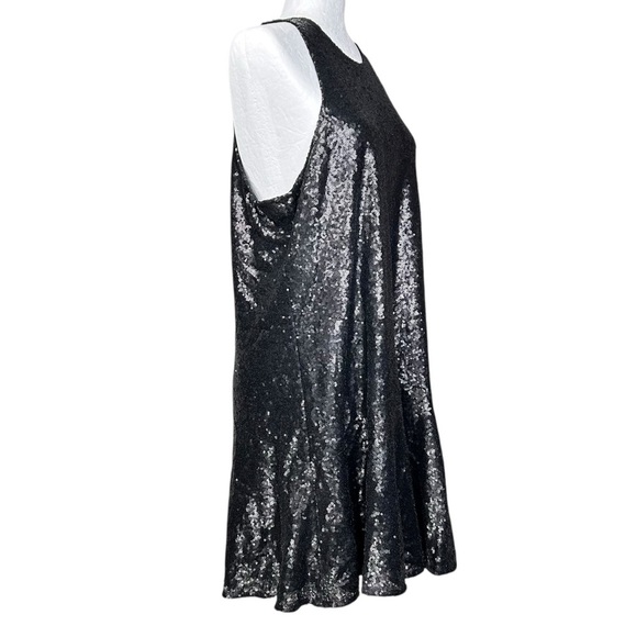 Free People Liquid Shine Mini Dress L Sequin Drop Waist Party Holiday Shimmer - Picture 3 of 13